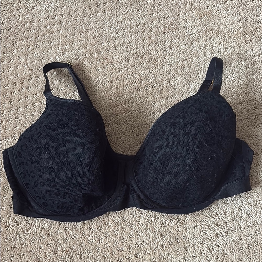 Black Soma Lace Leopard Underwire Bra - Women Intimates 38DD